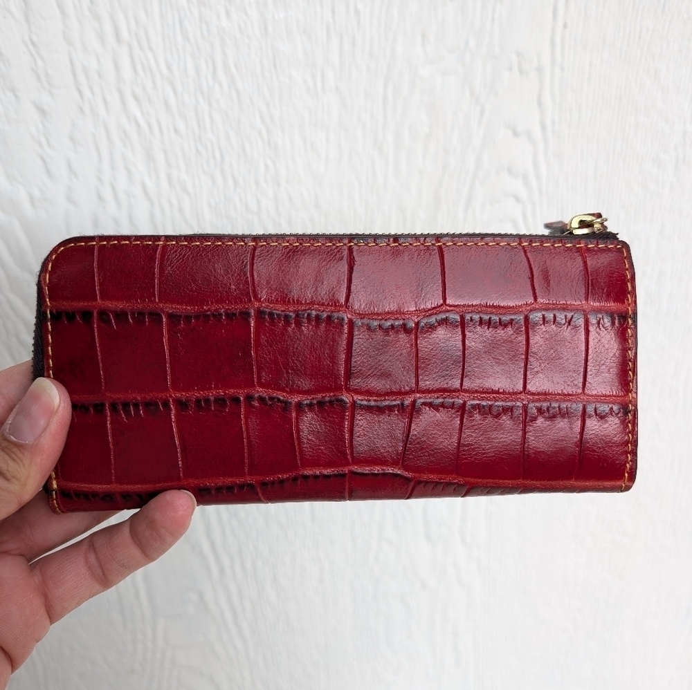 Dooney & Bourke Campbell Croco Embossed Leather Satchel With Matching Wallet - Picture 15 of 15